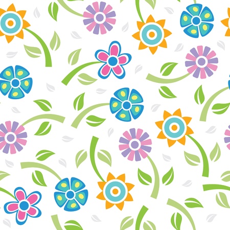 Seamless pattern with colorful flowersのイラスト素材