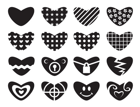 Black hearts  Set of love symbol のイラスト素材