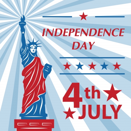 Happy Independence Day  Greeting card のイラスト素材