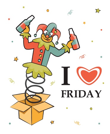 Happy friday  Cute illustration のイラスト素材
