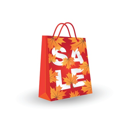 Autumn sale  Illustration with shopping bag のイラスト素材