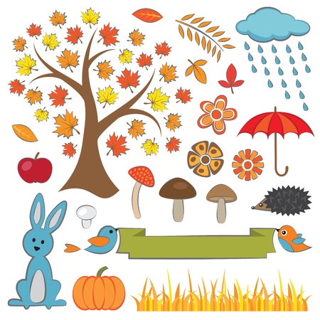 Colorful Autumn Setのイラスト素材