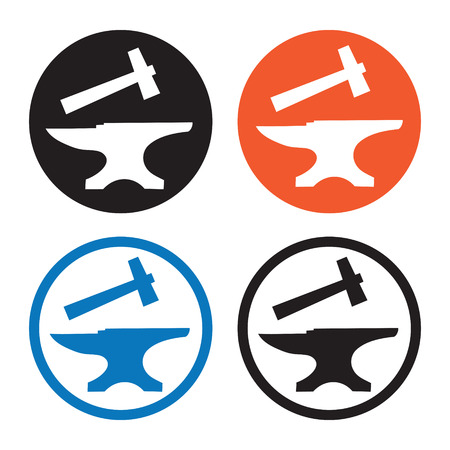 Hammer and anvil iconのイラスト素材