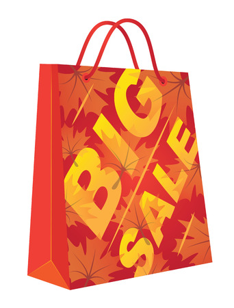 Autumn Big Sale  Illustration with shopping bag のイラスト素材