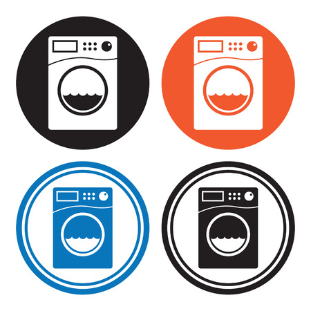 Washing machine iconsのイラスト素材