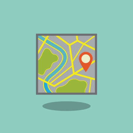 Map icon with pointerのイラスト素材