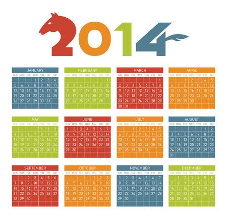 Calendar 2014のイラスト素材