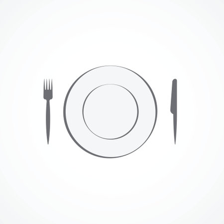 Food icon  Plate, fork and knife のイラスト素材