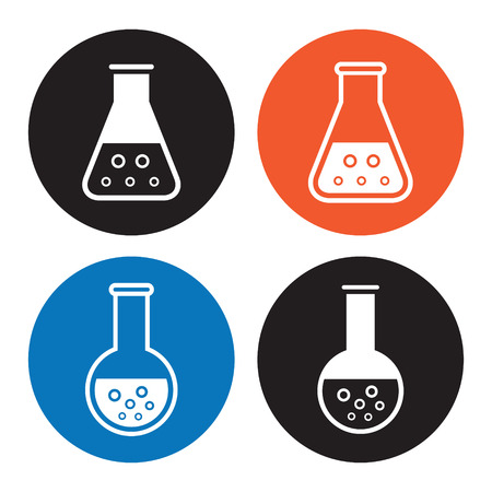Laboratory equipment iconsのイラスト素材