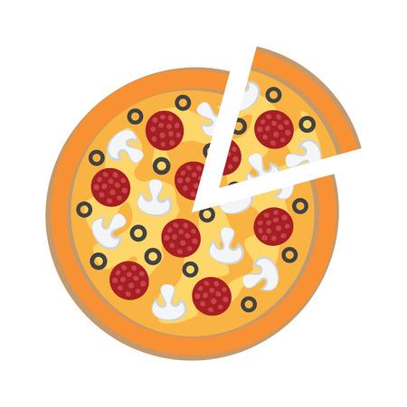 Pizza on white backgroundのイラスト素材