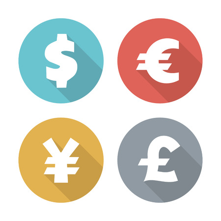 Currency modern flat iconsのイラスト素材