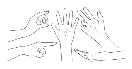 Set of handsのイラスト素材