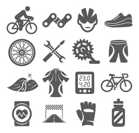 Biking iconsのイラスト素材