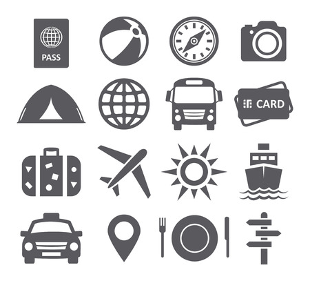 Travel and tourism iconsのイラスト素材