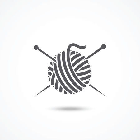 Yarn ball and needles iconのイラスト素材