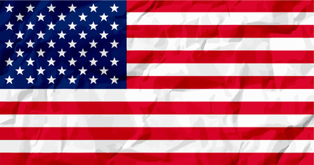 USA flag Vector colorful illustration on whiteのイラスト素材
