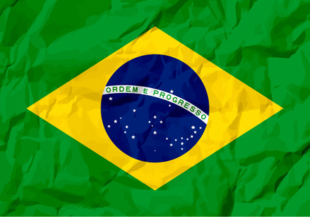 Brazil Flag Vector colorful illustration on whiteのイラスト素材