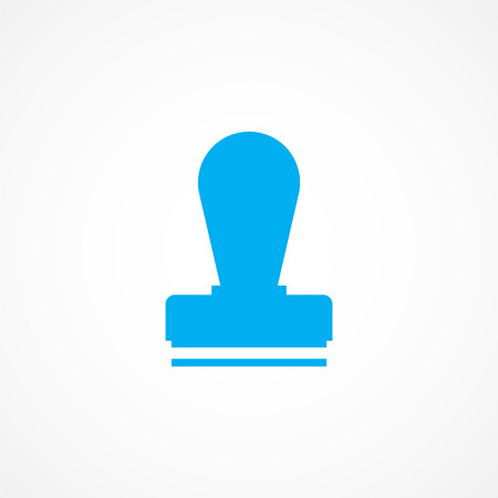 Stamp icon Blue illustration on white backgroundのイラスト素材
