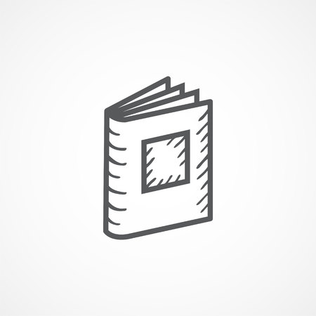 Gray Book icon on white backgroundのイラスト素材