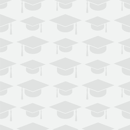 Education seamless pattern with graduation cap iconsのイラスト素材