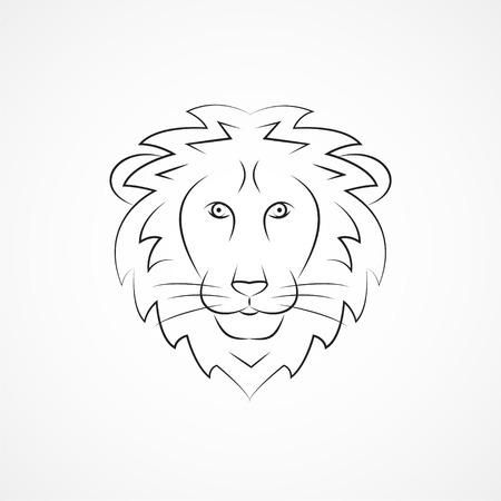 Lion head on white backgroundのイラスト素材