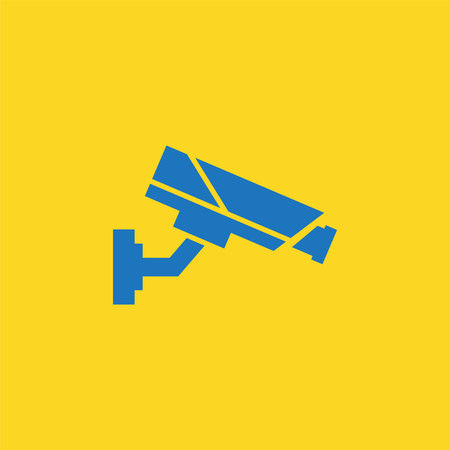 CCTV Blue Icon on yellow background