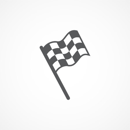 Racing flag icon on white backgroundのイラスト素材