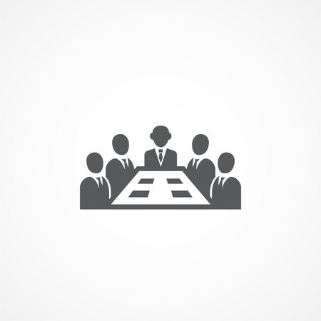 Gray Meeting icon on white backgroundのイラスト素材