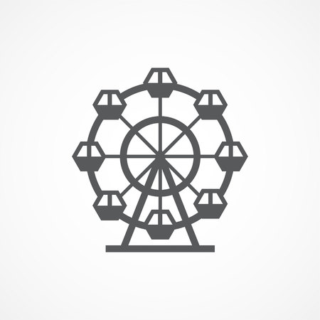 Gray Ferris Wheel Icon on white backgroundのイラスト素材
