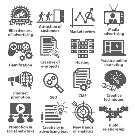 Business management icons on white. Pack 05.のイラスト素材