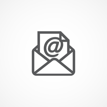 Gray Email icon on white backgroundのイラスト素材