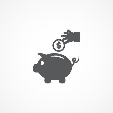 Piggy money bank icon on white backgroundのイラスト素材