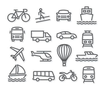 Transport line iconsのイラスト素材