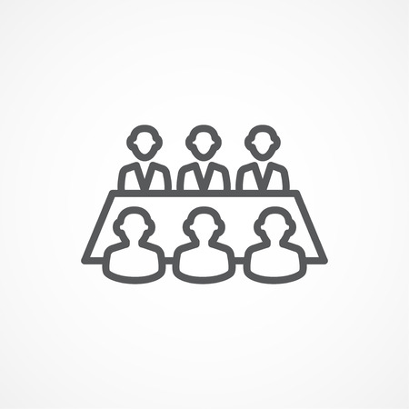 Gray Meeting line icon on white backgroundのイラスト素材