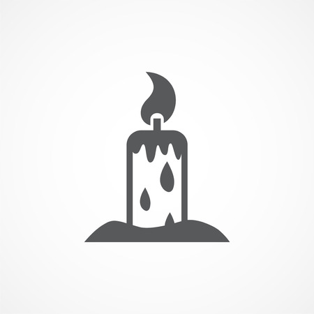 Gray Candle vector icon on white backgroundのイラスト素材