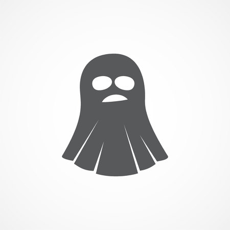 Gray Ghost Icon Vector on white backgroundのイラスト素材