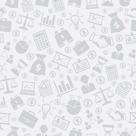 Business seamless pattern with icons and signsのイラスト素材