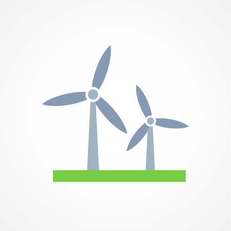 Wind turbine icon sign on white background
