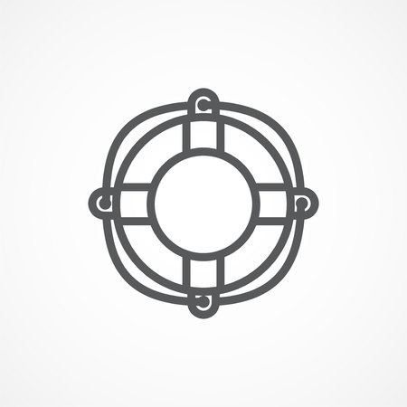 Gray Life buoy icon on whiteのイラスト素材