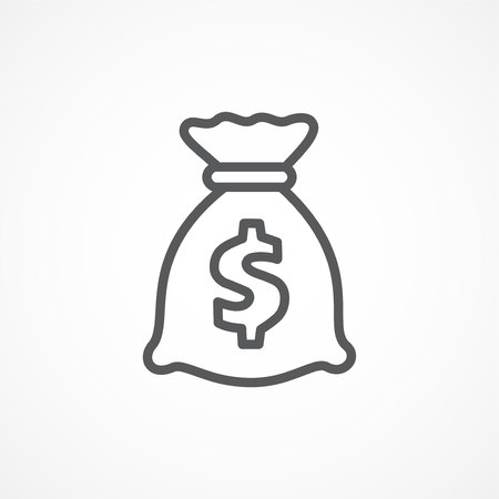 Money bag icon on whiteのイラスト素材