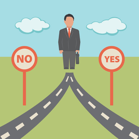 No Yes solution. Concept business illustrationのイラスト素材