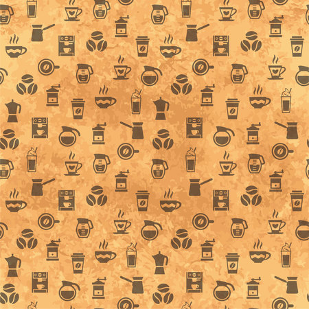 Coffee seamless pattern. Pattern with icons.のイラスト素材