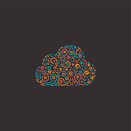 Abstract business logo icon design template with cloudのイラスト素材