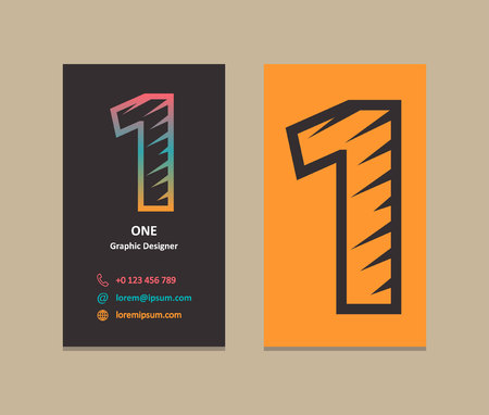 Number 1 Logo Business cardのイラスト素材