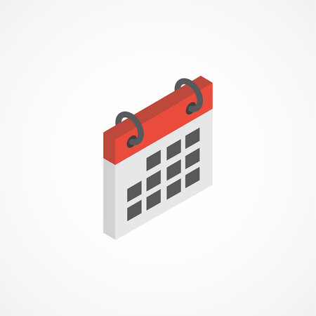 Calendar isometric icon 3d vector illustration on whiteのイラスト素材
