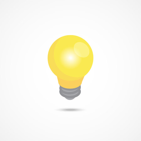 Light bulb isometric icon 3d vector illustration on whiteのイラスト素材