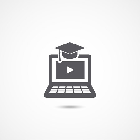 E-learning icon on whiteのイラスト素材