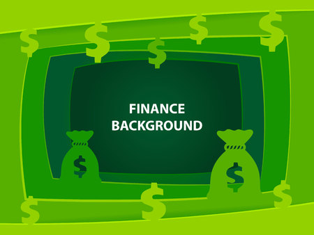 Finance 3D abstract background with paper cut shapesのイラスト素材