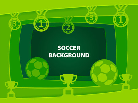 Soccer Abstract background with paper cut shapesのイラスト素材