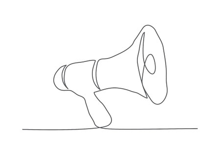 Megaphone One line drawingの写真素材